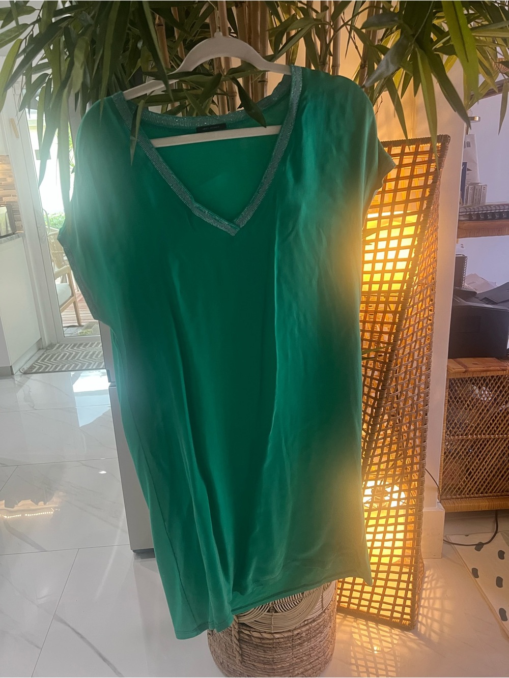 Ikks Emerald Green V-Neck Sleep Chemise